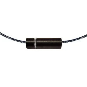 PT080B B.Tiff Black Anodized Pavé Rouleau Stainless Steel Pendant