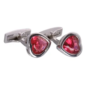 Red Gemstone Heart Cufflinks