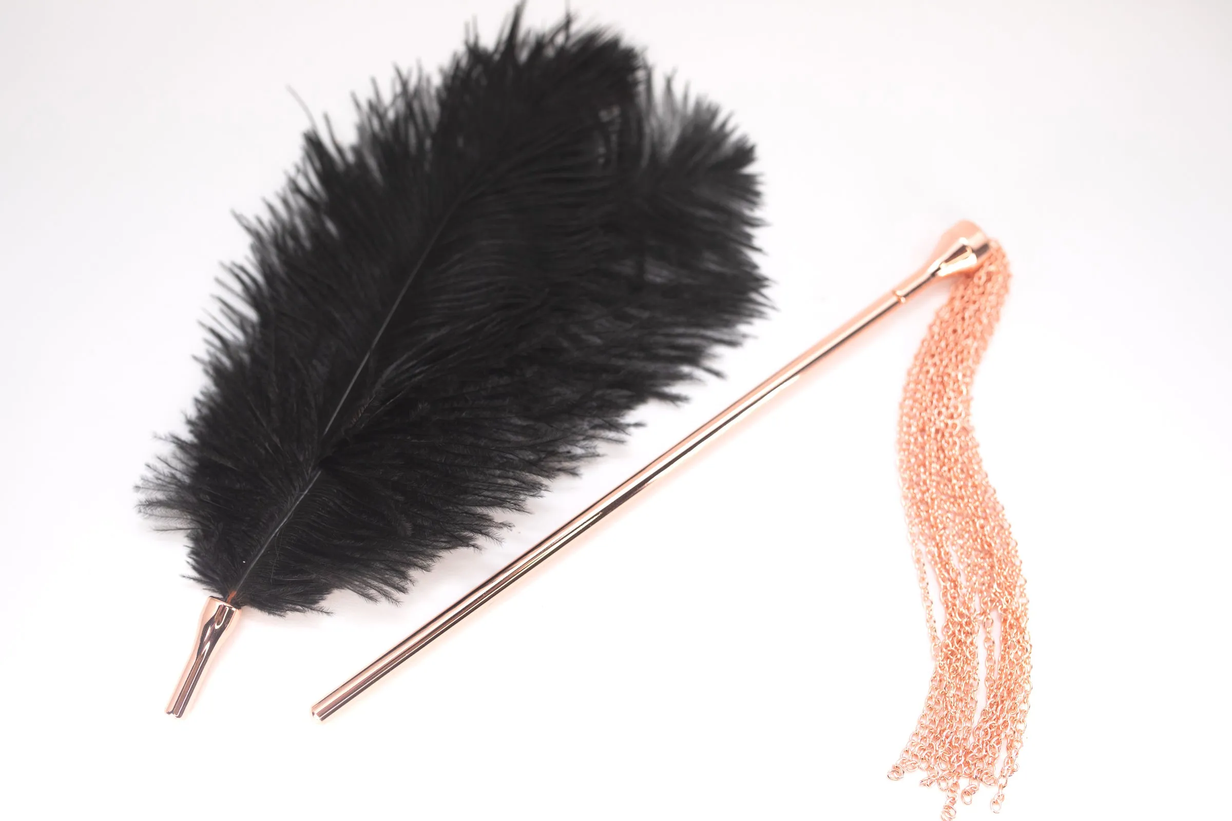 Rose Gold Tickle and Tease Chain Flogger Pleasure Set