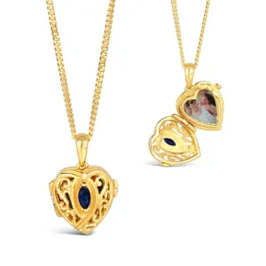 Sapphire Heart Locket   Photos