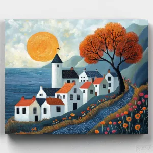 Scandinavian Coastal Village - Paint by Numbers