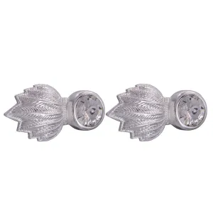 Silver & Clear Feather Gem Cufflinks