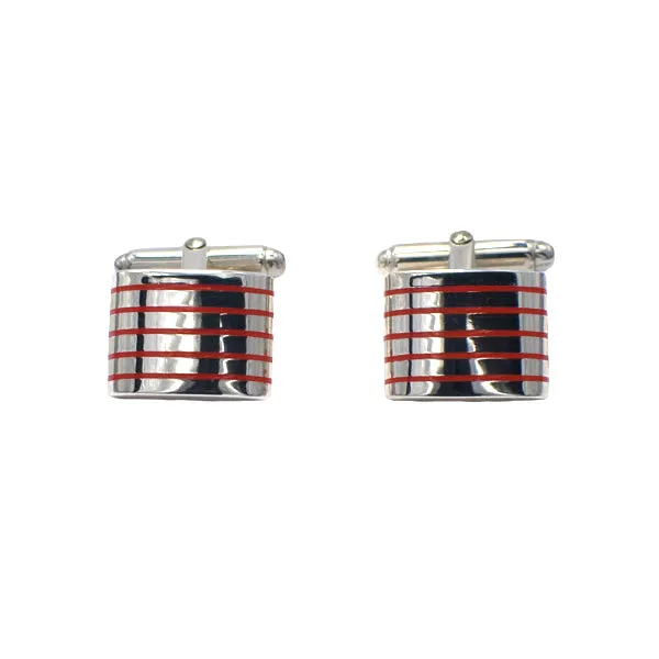 Silver Enamel Cufflinks