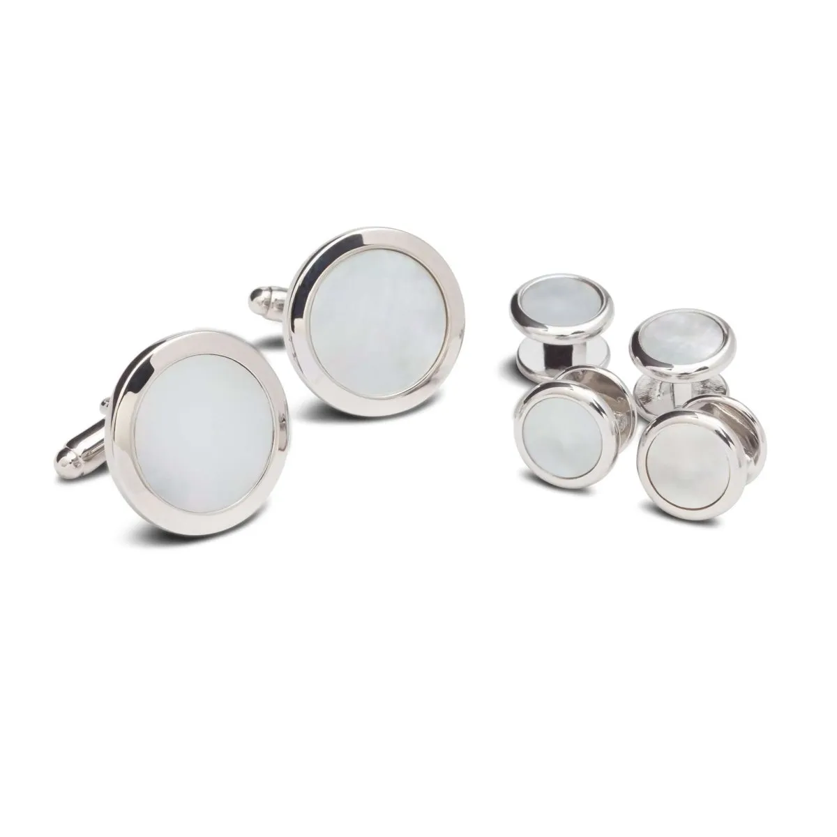 Smooth Pearl Cufflinks and Studs