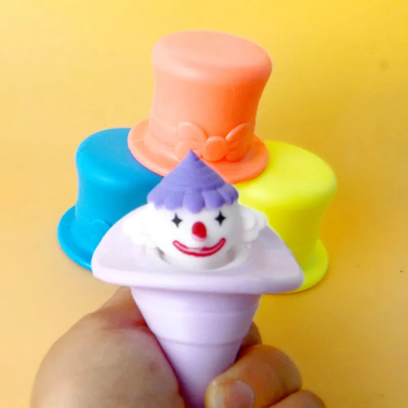 Squeeze & Squish Novelty Clown Cup with Wacky Hat Fidget Toys, TO0057