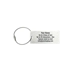 Stainless Steel Luggage Tag - Personalized - 3.00" X 1.25"