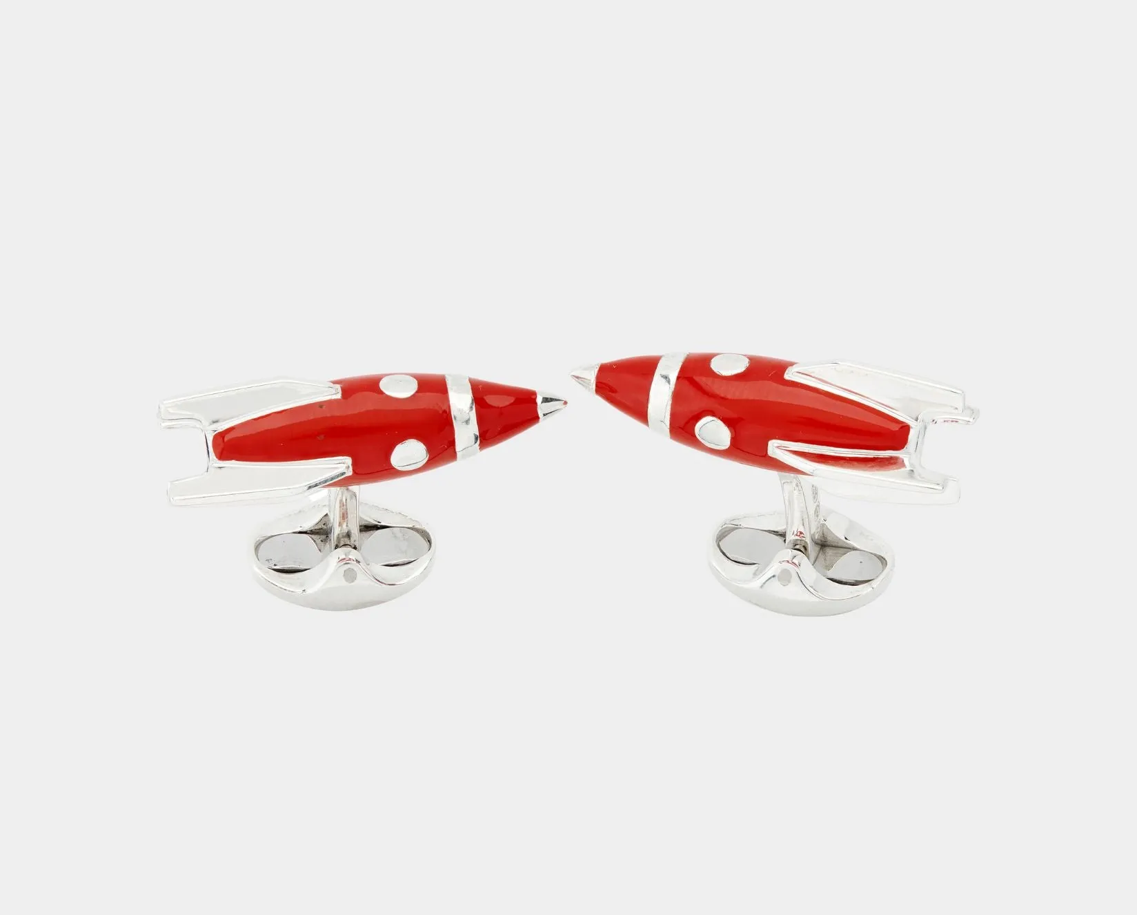 Sterling Silver Red Enamel Rocket