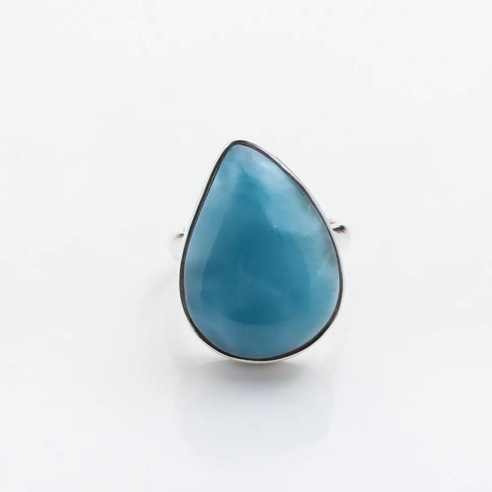 Teardrop Larimar Ring, Virginia