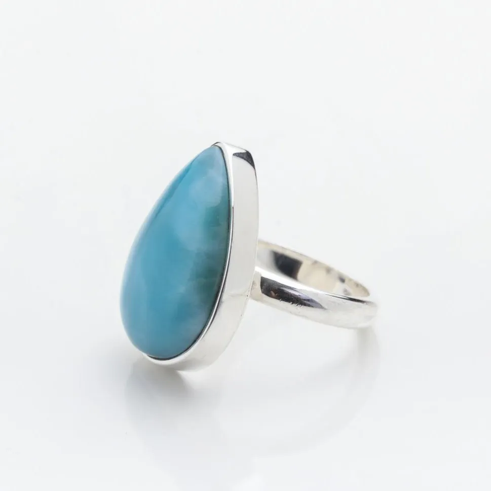 Teardrop Larimar Ring, Virginia