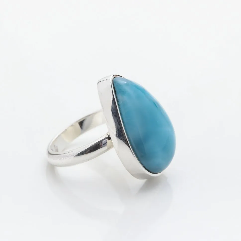 Teardrop Larimar Ring, Virginia