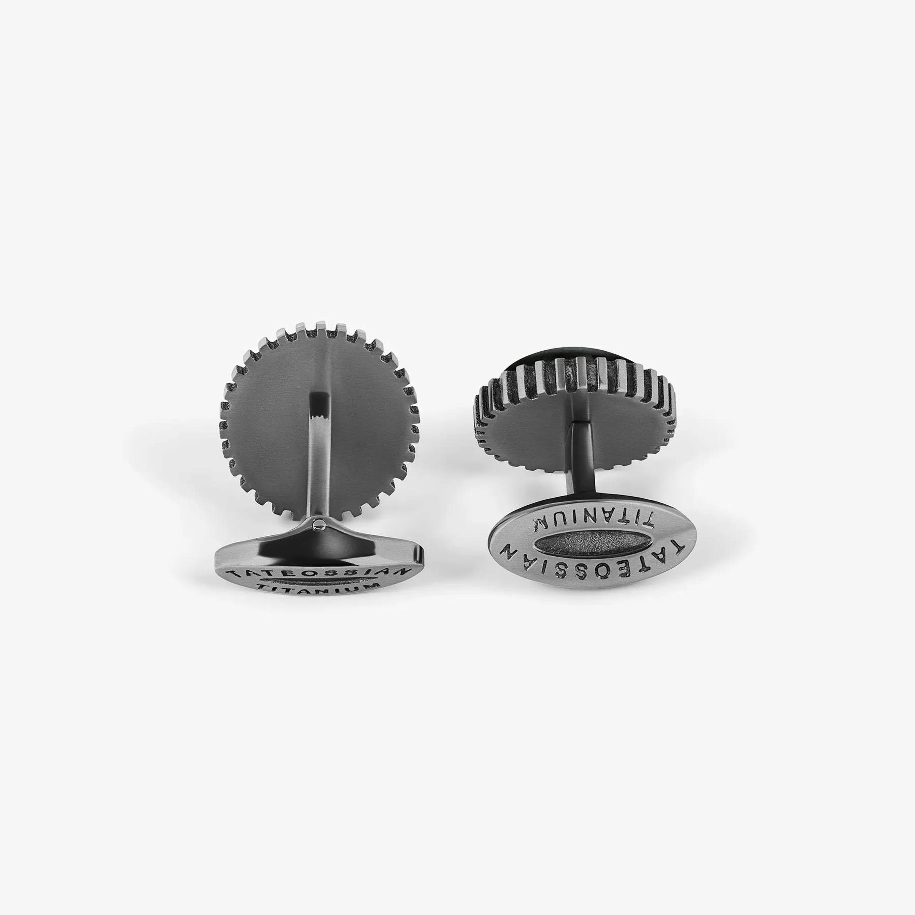 Titanium Classic Cufflinks in Line Stone