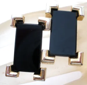 Vintage Black Onyx Cufflinks by Sarah Coventry