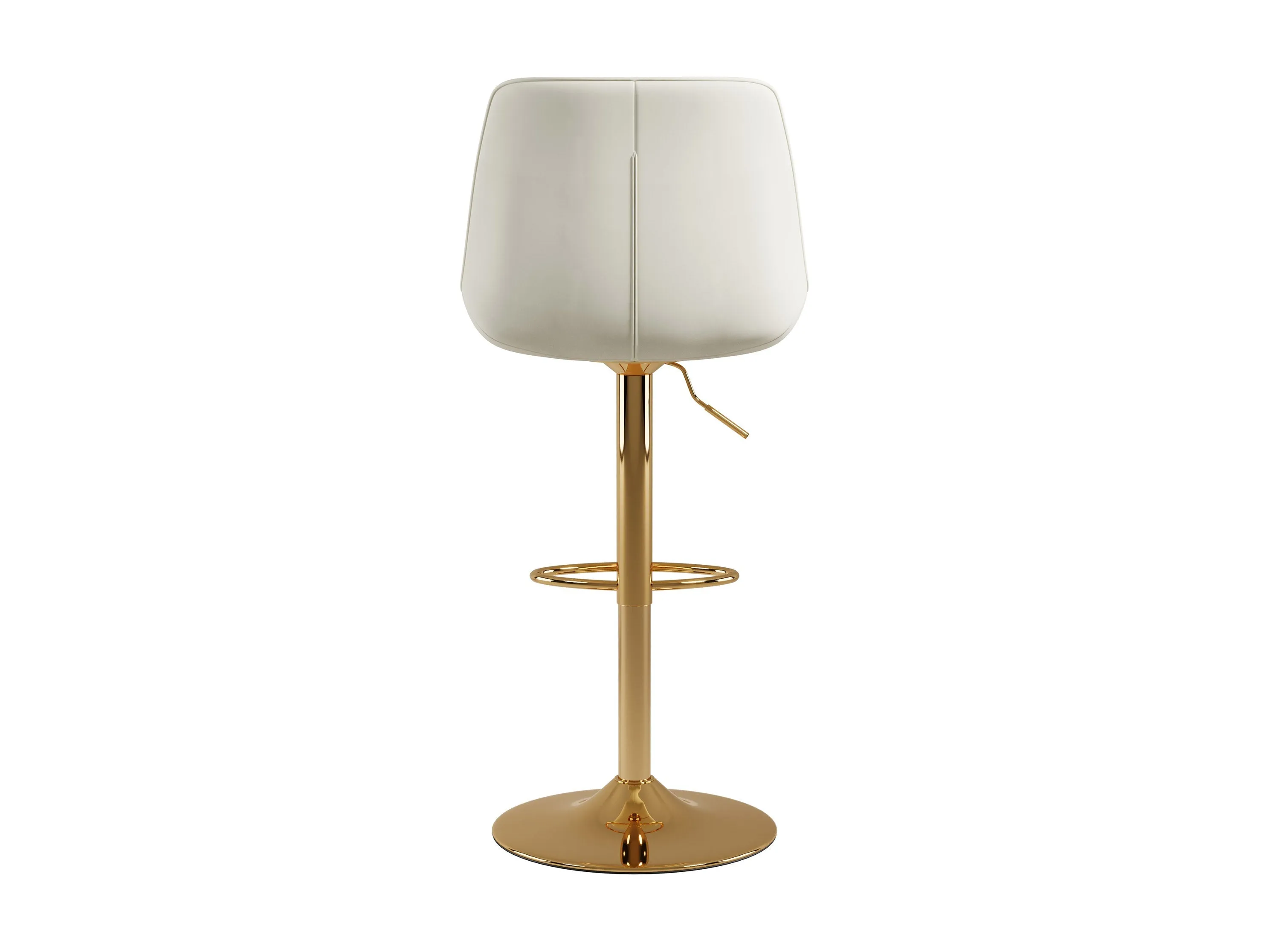 White Adjustable Gold Bar Stools, Set of 2