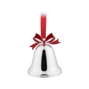 Whitehill Silver Bell With Bow Ornament 8cm