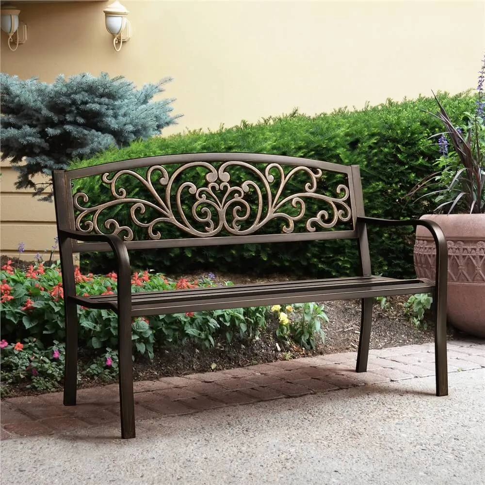 Yaheetech Garden Metal Bench